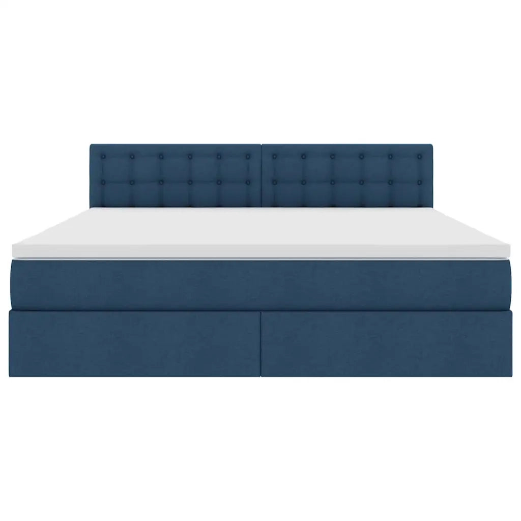 Letto con contenitore LED e materasso Blu 180 x 200 cm Tessuto