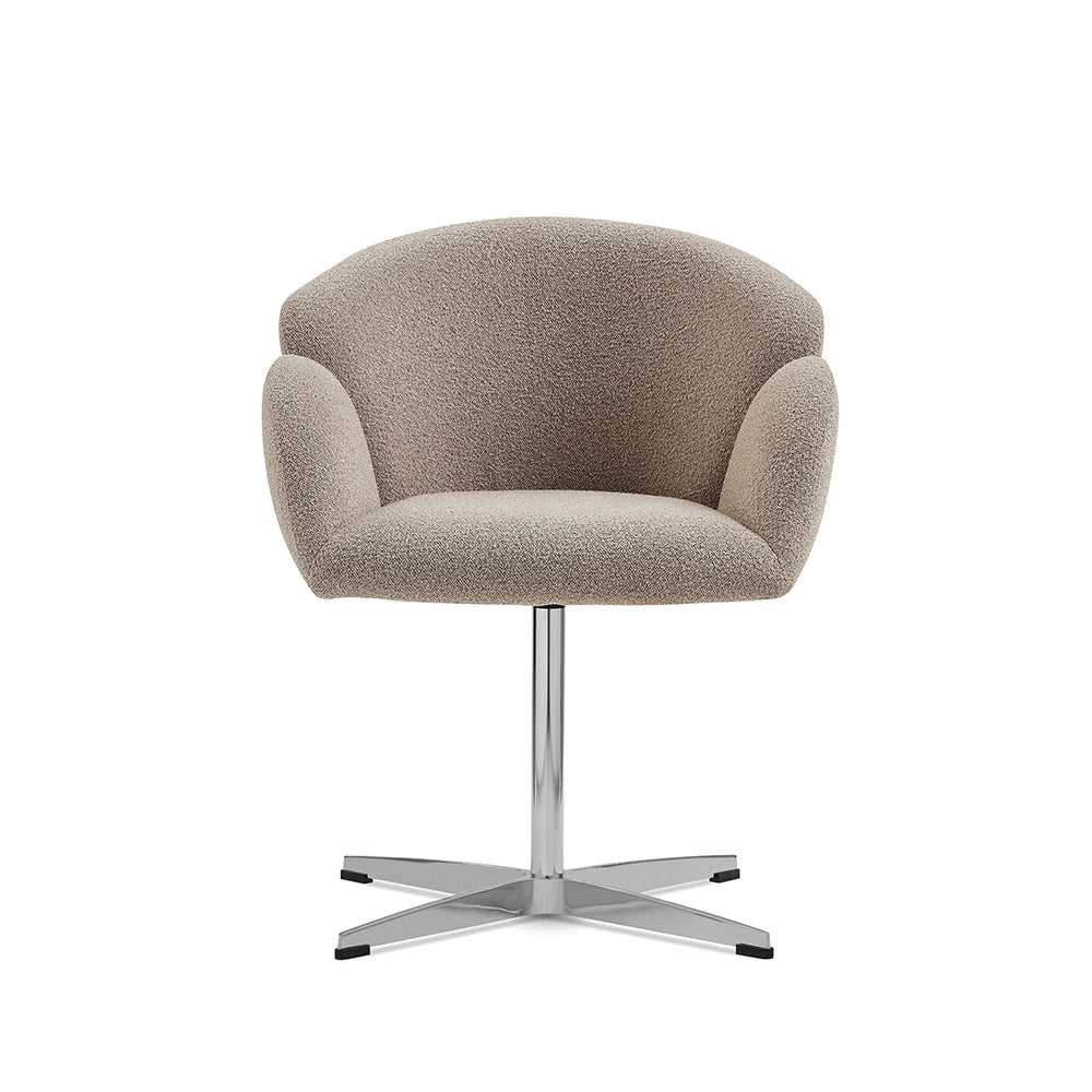 Sedia da pranzo girevole Moby Premium - Xylo - Struttura in acciaio inossidabile, altezza 48 cm, tessuto moka