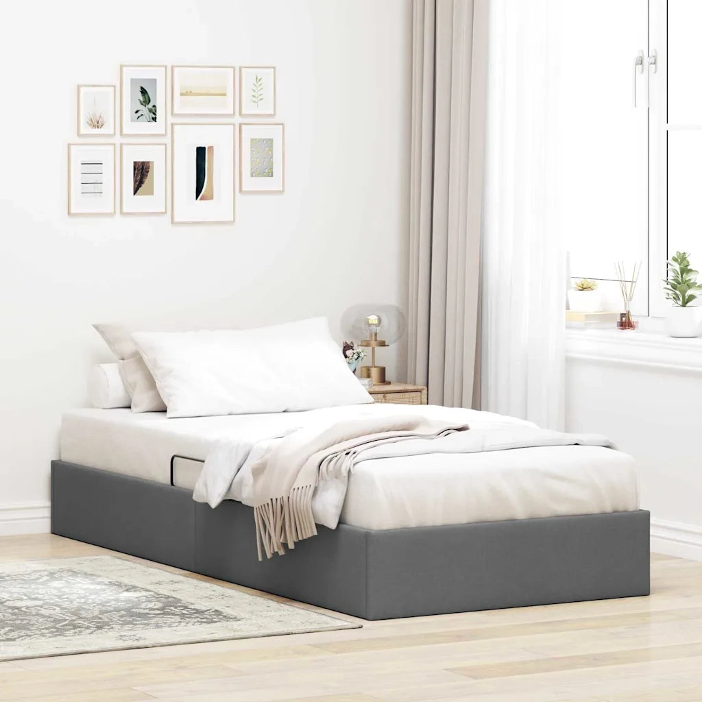 Letto con Contenitore Grigio Scuro 203 x 100 cm Tessuto 3370055