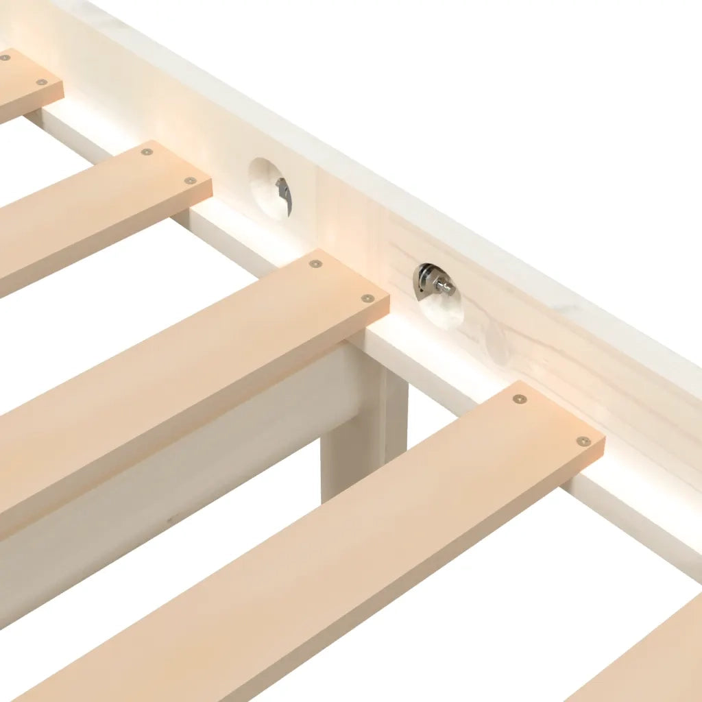 Giroletto-Struttura Letto in Legno Massello di Pino Bianco 90x200 cm