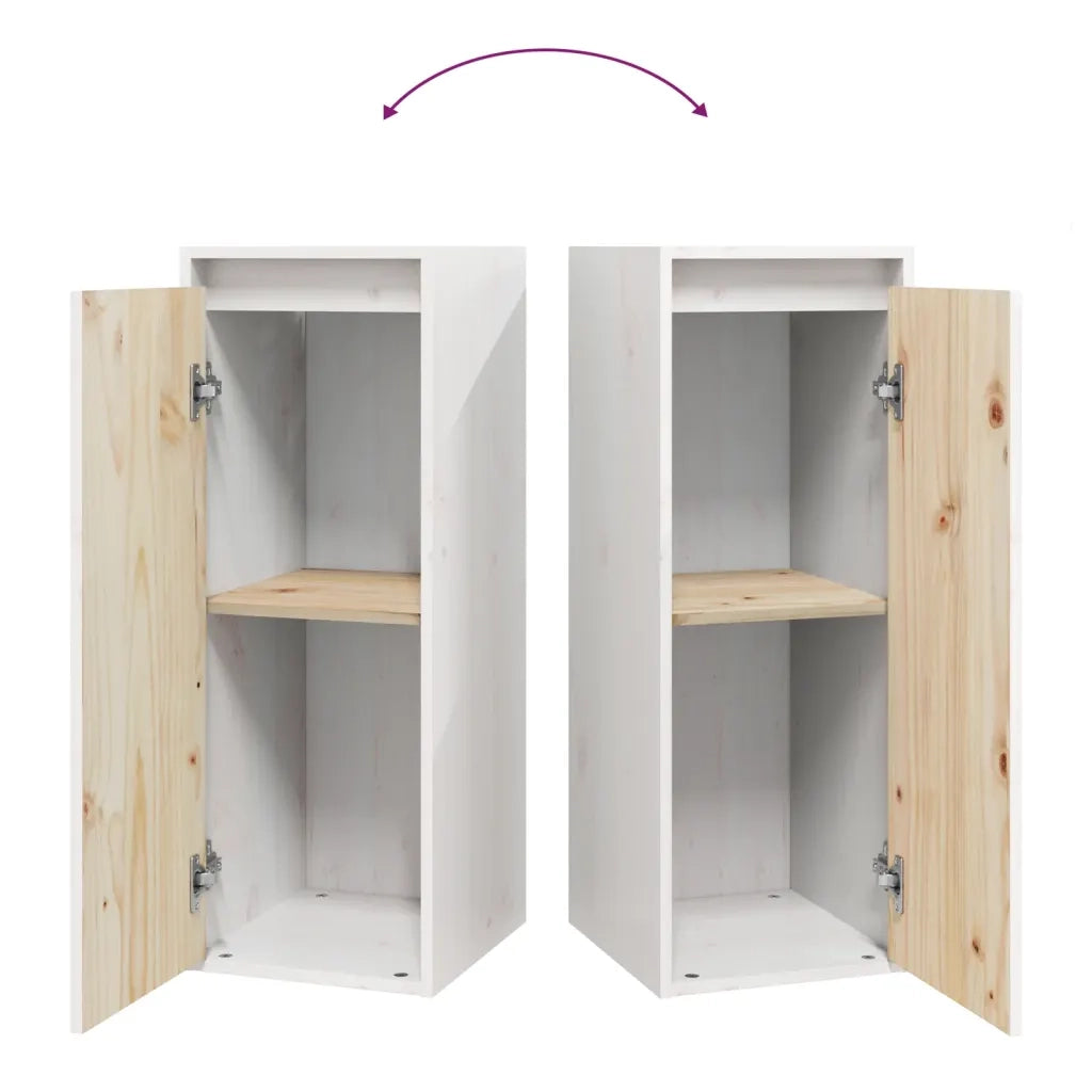 Set di 2 pratici pensili decorativi da parete 30 x 30 x 80 cm in legno massello di pino bianco. Codice articolo: 02_0048097.