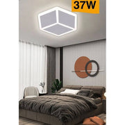 Trade Shop - Plafoniera Led Forma Cubo 3d Da Soffitto 37w Bianca 3 Colorazioni Luce C52-b3c -