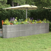 Letto Giardino Acciaio Verniciato a Polvere 332x40x68cm Argento
