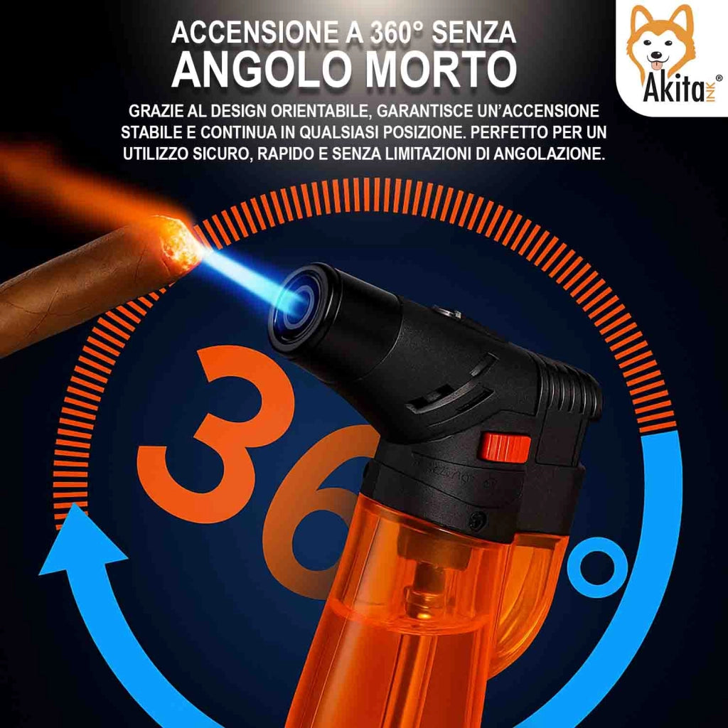 Akitaink Set 5 Accendigas Antivento Accendini Fiamma ossidrica