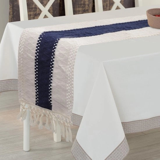 Tavolino Coprente - Tavolino di Cotone/Lino - Tavolino per Matrimoni/Feste - Tavolino 120 x 33 cm - Tavolino Stile Elevato/Refinato - Tavolino Sostenibile - Tavolino da Coprire