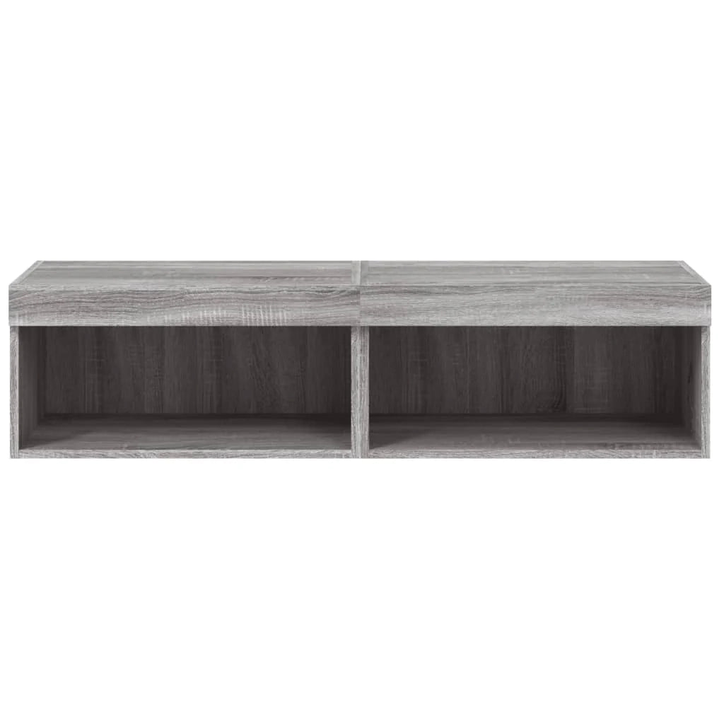 Mobile TV multimediale scaffale TV credenza mobile TV per sala da pranzo soggiorno camera da letto con luci LED 2 pezzi Sonoma 60 x 30 x 30 cm grigio 02_0028884