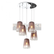 SOSPENSIONE CROMO TONDA 5 LUCI RAME 1164CR-S5 T-RA