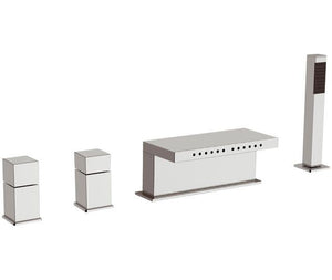 Miscelatore cube waterfall bordo vasca bocca con effetto multigetto