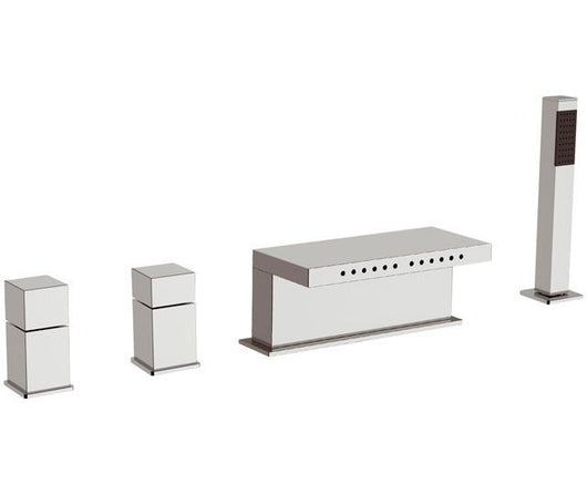 Miscelatore cube waterfall bordo vasca bocca con effetto multigetto