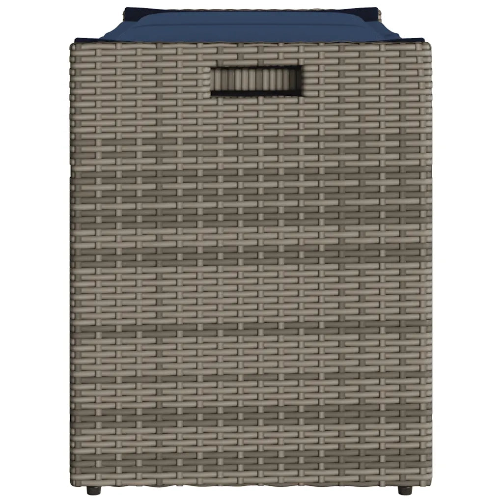 Cassapanca da Esterno con Cuscino-Baule-Panca con Contenitore Grigia 100 cm in Polyrattan 405095