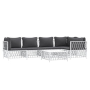 Mobili da giardino mobili da esterno set di mobili con cuscini 6 pezzi acciaio bianco 02_0018316
