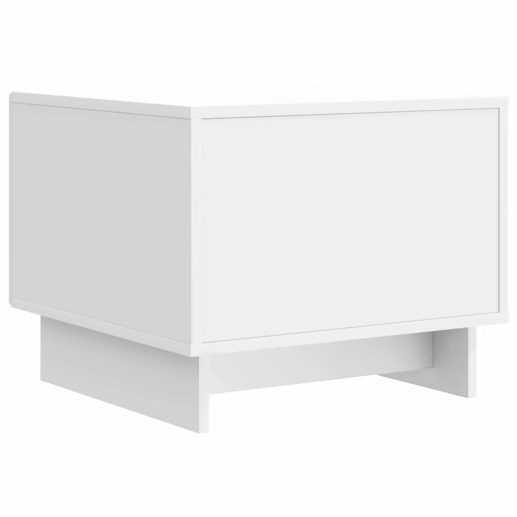 Tavolino da salotto con cassetto Bianco Lucido 49 x 50 x 40 cm
