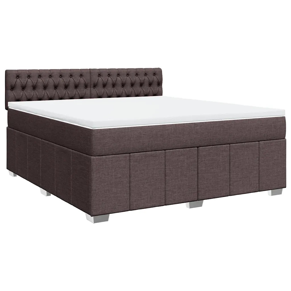 Giroletto a Molle con Materasso Marrone Scuro 180x200cm Tessuto 3287157