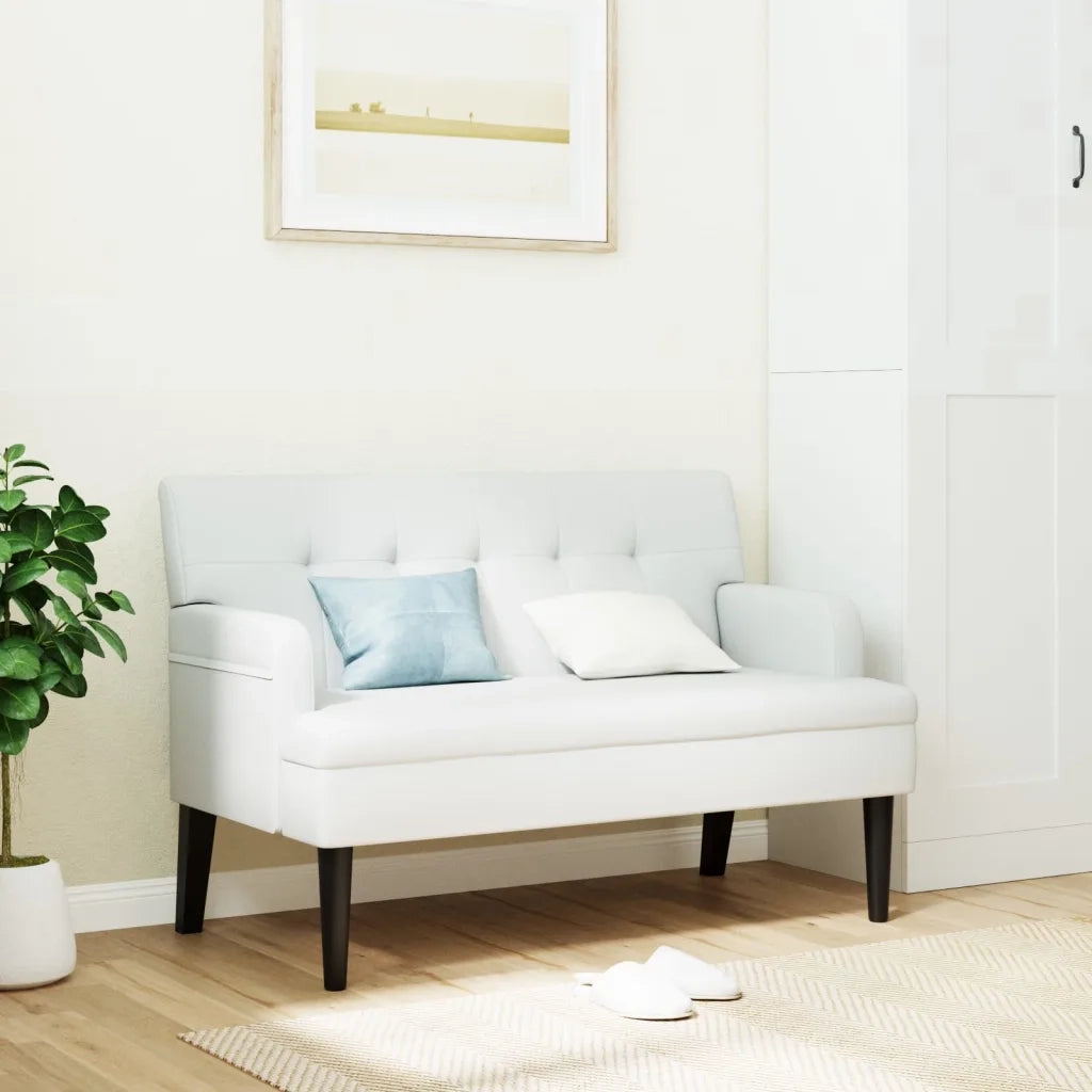 Panca con Schienale-Divano Sedia Bianca 112x65,5x75 cm in Similpelle