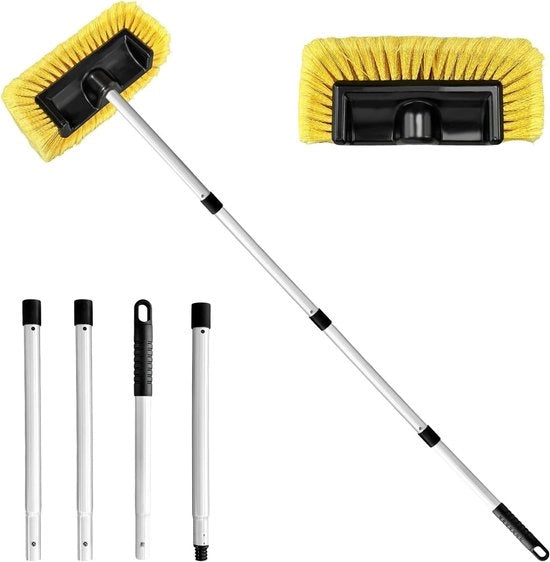 Set di spazzole per autolavaggio con lunghe setole da 158 cm, peli morbidi su cinque lati per pulizia senza graffi, set di spazzole per pulizia regolabili, adatto per camper, camion, SUV e esterni delle case.