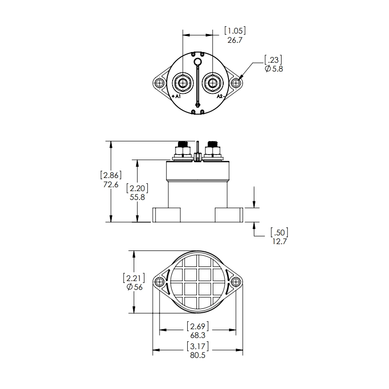 SOLENOIDE SERIE L 250A 12/24V