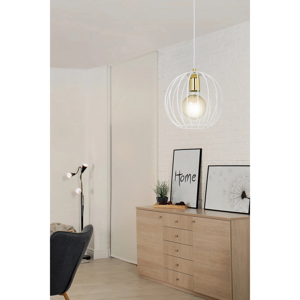 Sospensione Contemporanea Omoikane Acciaio Bianco 1 Luce E27 Ip20