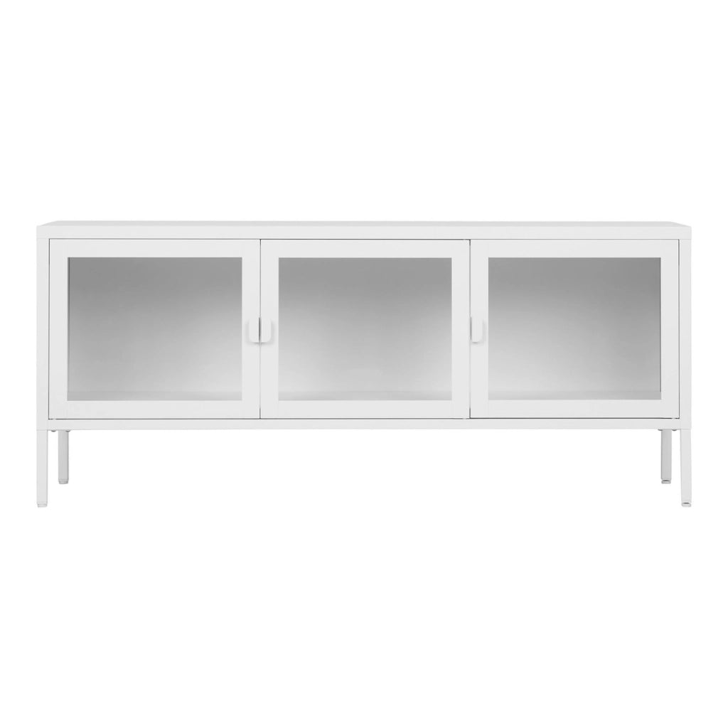 Mobile Porta TV Brisbane, Bianco, Metallo, 40x130x55 cm