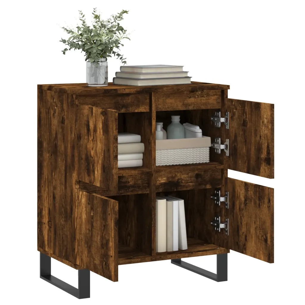 Credenza Rovere Fumo 60x35x70 cm in Legno Multistrato 831225