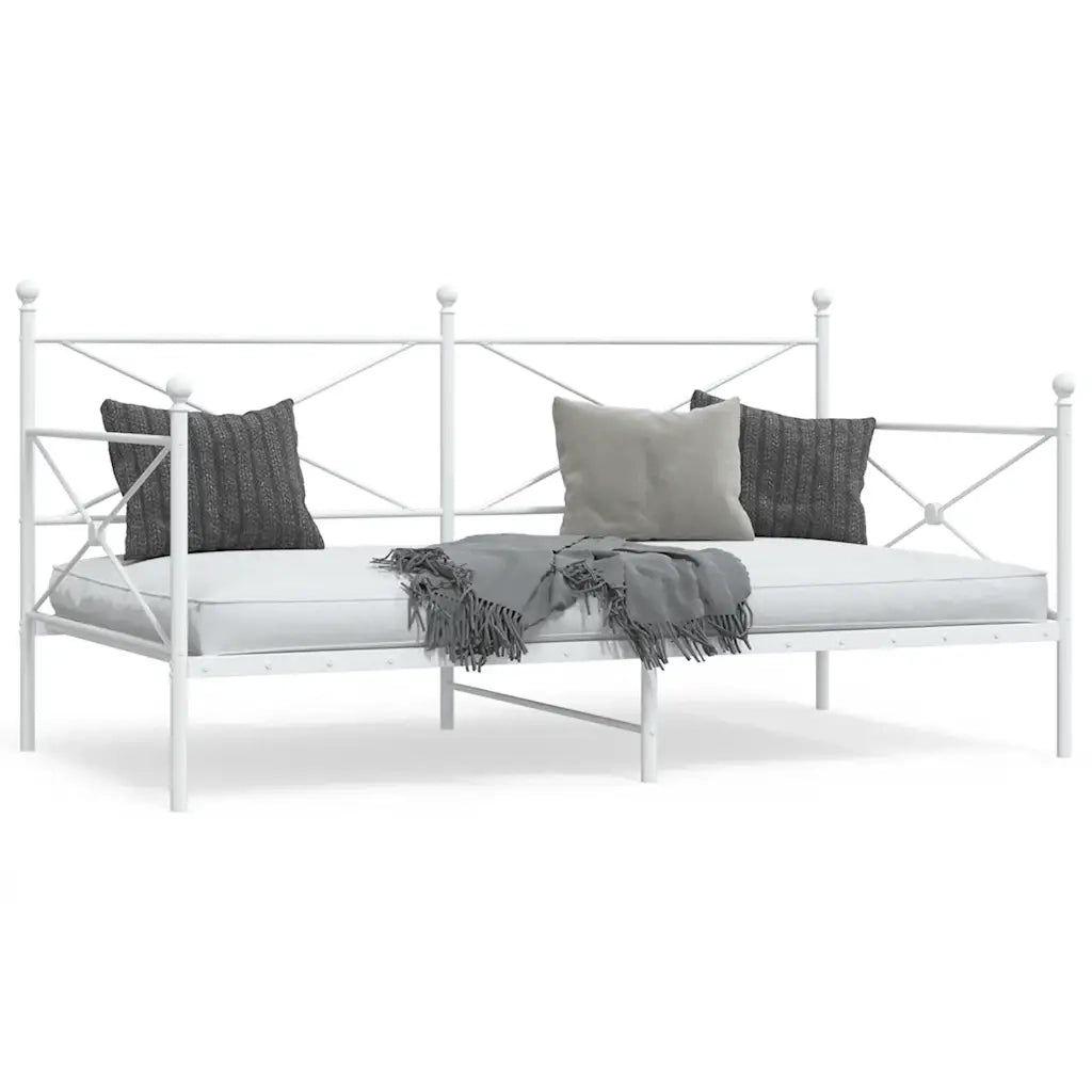 Dormeuse senza Materasso-Divano Letto-Struttura Letto Bianco 107x203 cm in Acciaio