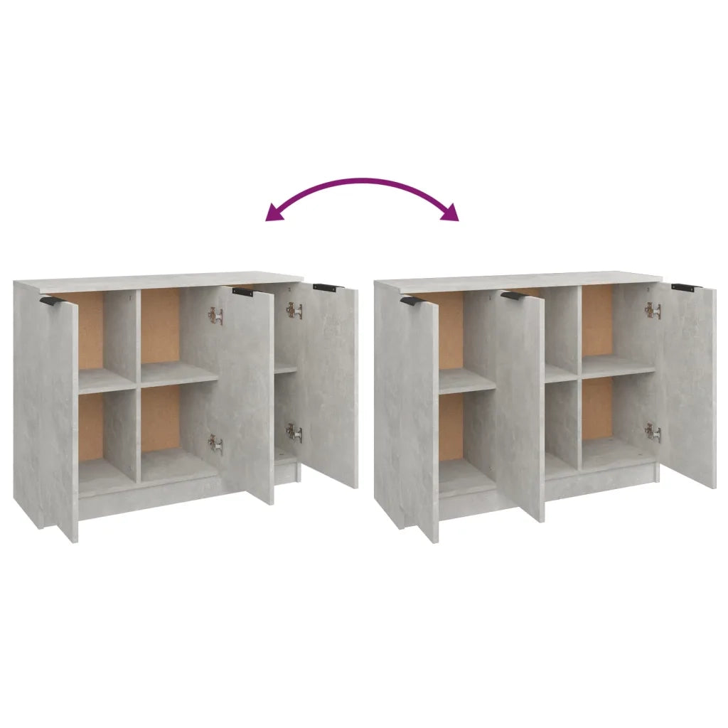 Credenza-Buffet-Armadio da cucina Grigio Cemento 90,5x30x70 cm in Legno Multistrato