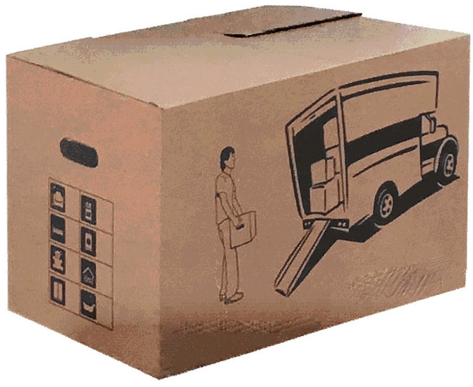 scatola cartone avana con impugnatura laterale 'm' cm 35x30x20h cod:ferx.95428