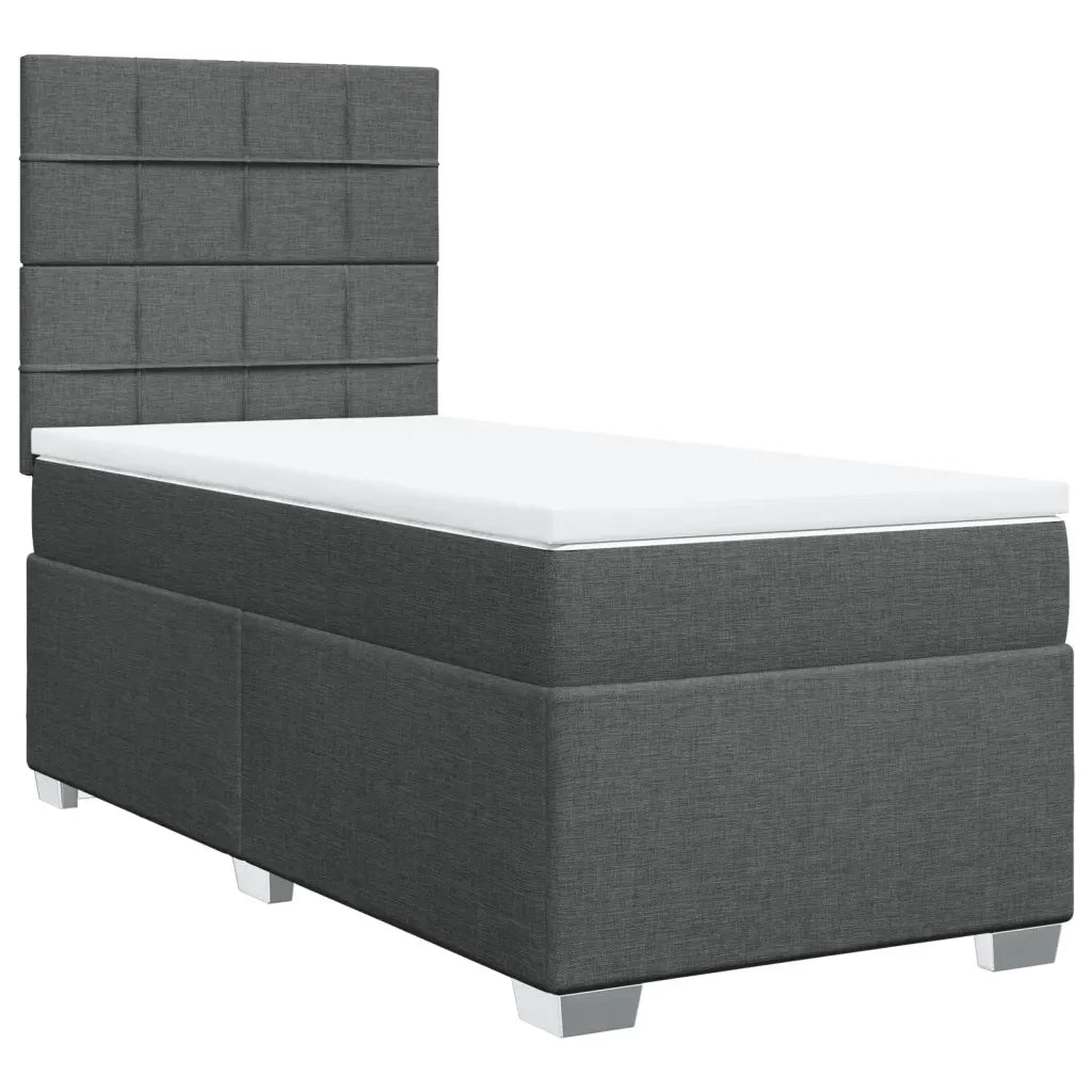 Giroletto a Molle con Materasso Grigio Scuro 100x200 cm Tessuto 3290400