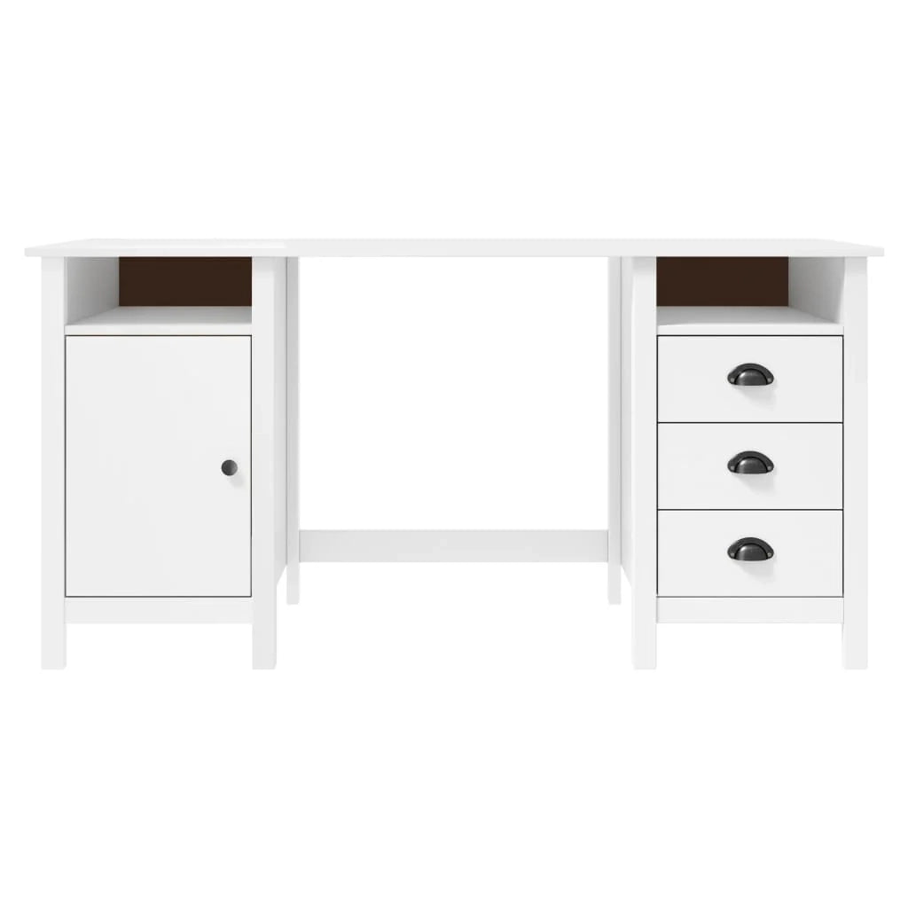 Scrivania Hill postazione computer mobile per computer studio 150 x 50 x 74 cm legno massello di pino bianco 02_0023861