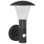 Applique da esterno in acciaio inox 17,5 x 17,5 x 28 cm con sensore di movimento design nero 02_0056561