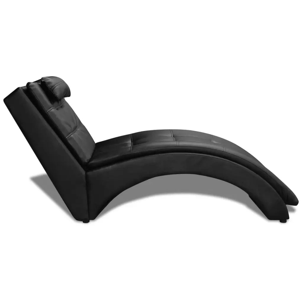 Sedia a Sdraio con Cuscino Nera in Similpelle CFW5910313