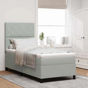 Letto a Sorgente LED Grigio chiaro 90 x 190 cm Velluto 3343346