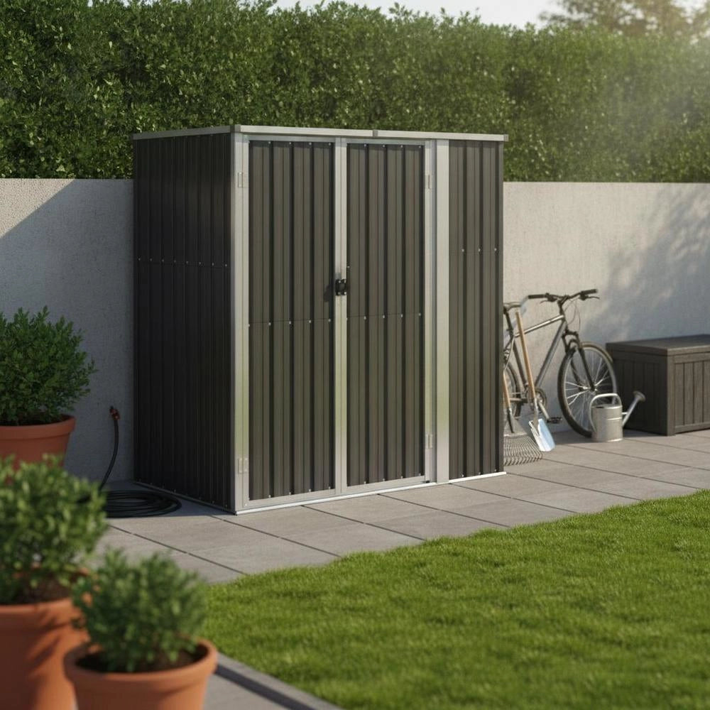 Garden Shed, Anthracite, 161x89x161 Cm, Galvanized Steel