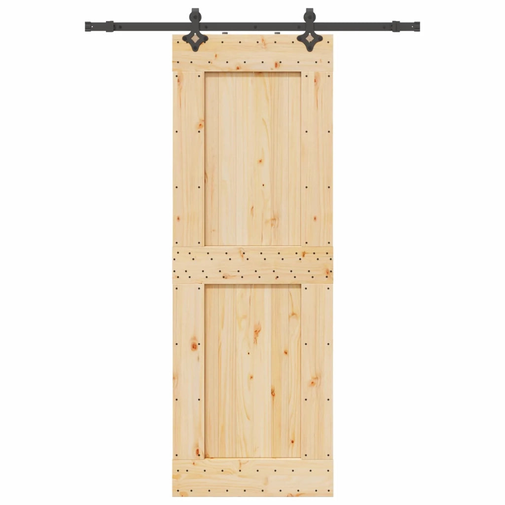 Porta scorrevole NARVIK Naturale e Nero 80 x 210 cm (152,5 cm) 3445324