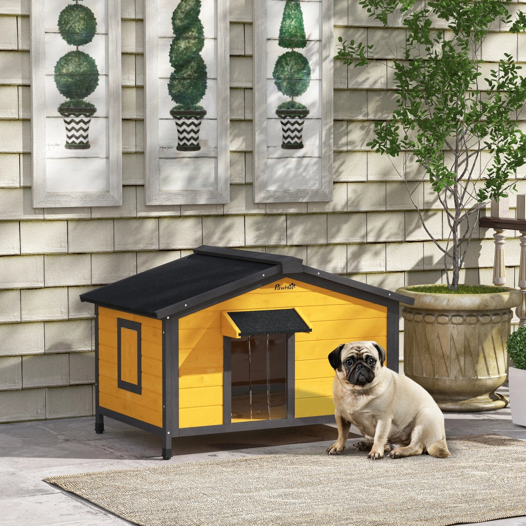 Casetta per Cani Esterno con Tetto Asfaltato ¨C zephmum ¨C Legno Naturale 97x72x65 cm