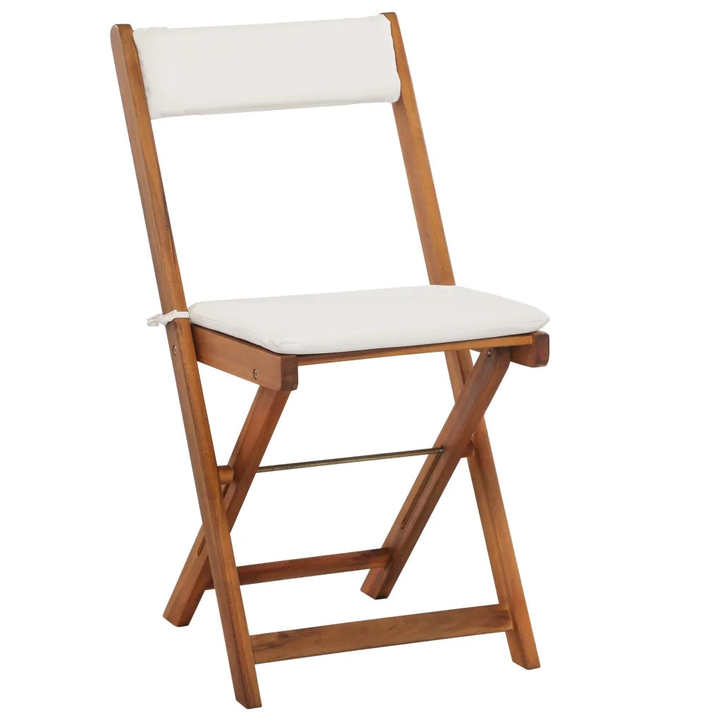 Set da Bistrot 3 pz Pieghevole con Cuscini Massello di Acacia 44014