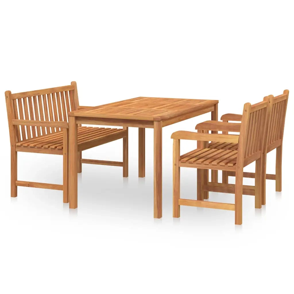 Set da Pranzo per Giardino 4 pz in Legno Massello di Teak cod mxl 44589
