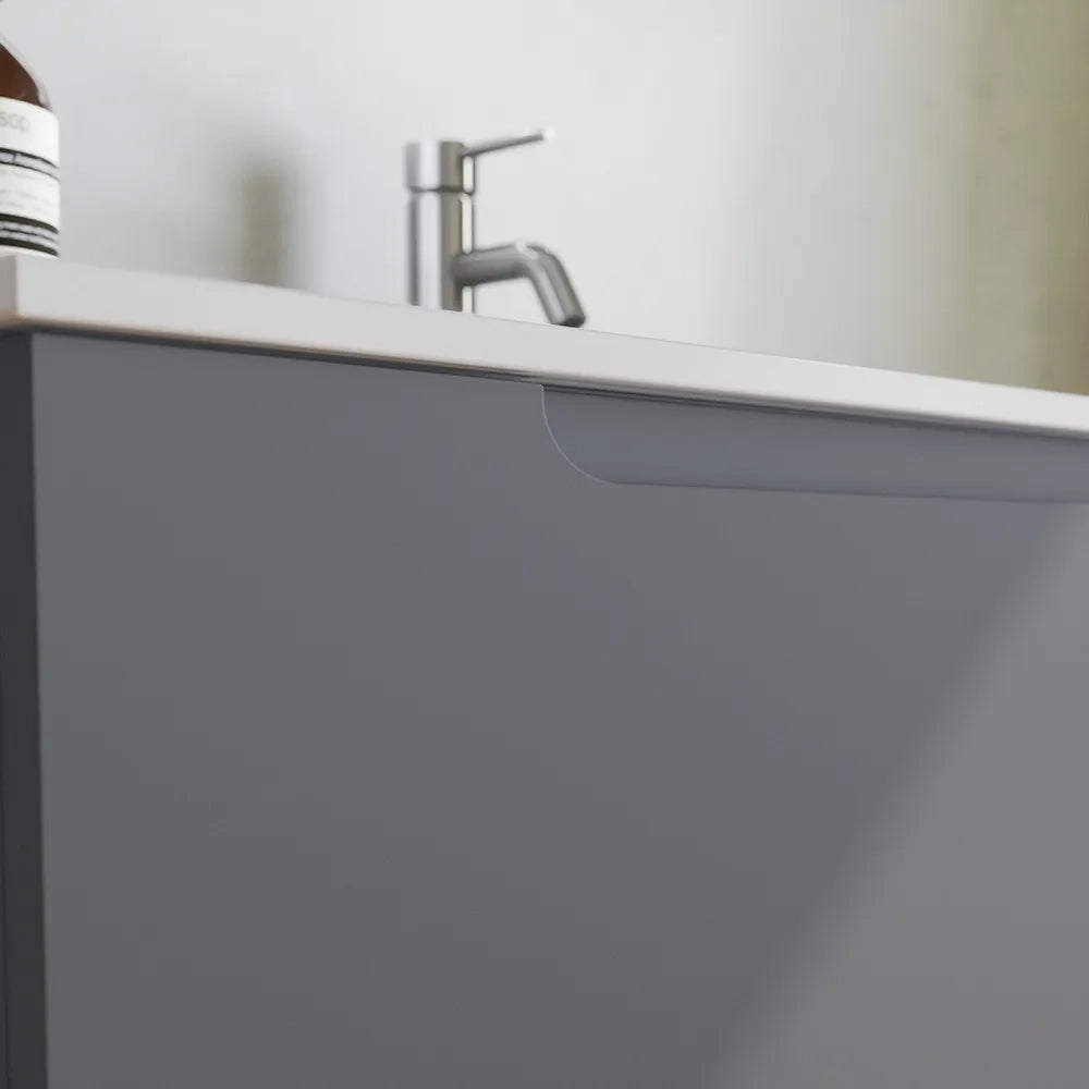 Mobile bagno sospeso 120 cm un cassetto grigio opaco con lavabo | Ardenne