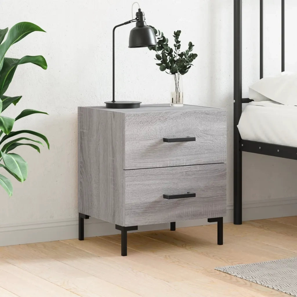 Comodino | Armadio da Notte | Mobiletto da notte Grigio Sonoma 40x35x47,5 cm in Legno Multistrato