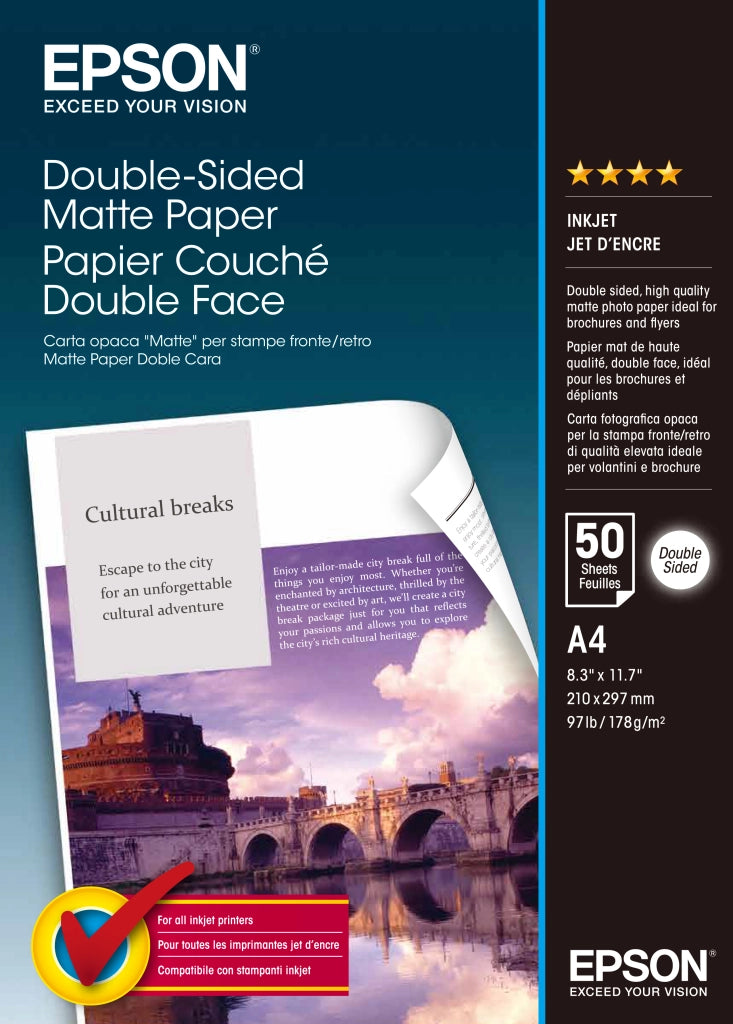 Epson double-sided matte paper - a4 - 50 fogli - C13S041569