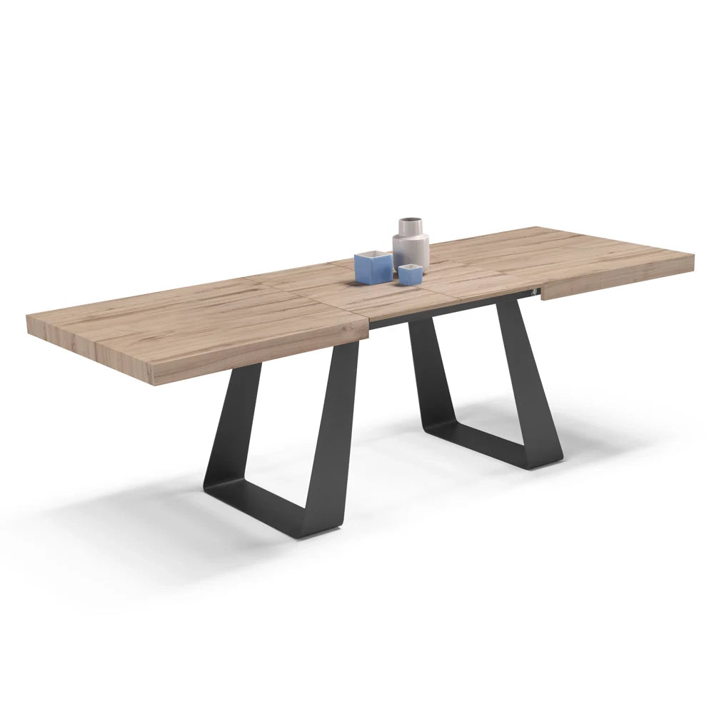 Tavolo allungabile da pranzo Noce 160x90 MADE IN ITALY modello ARGO fino a 240 CM per sala da pranzo, cucina e soggiorno, design moderno con top melaminico