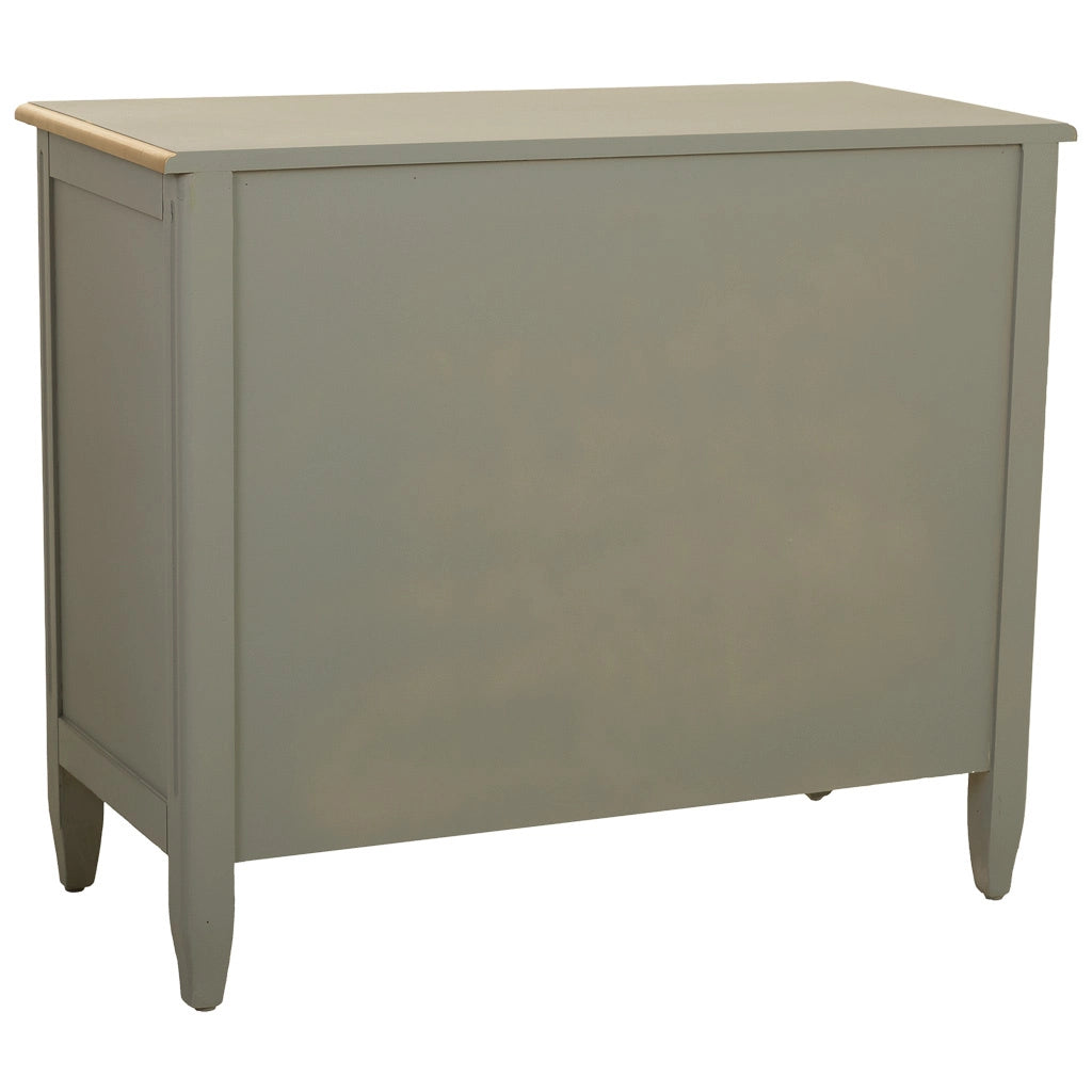 Cassettiera in legno con 3 cassetti verdi, 90x42x76h cm
