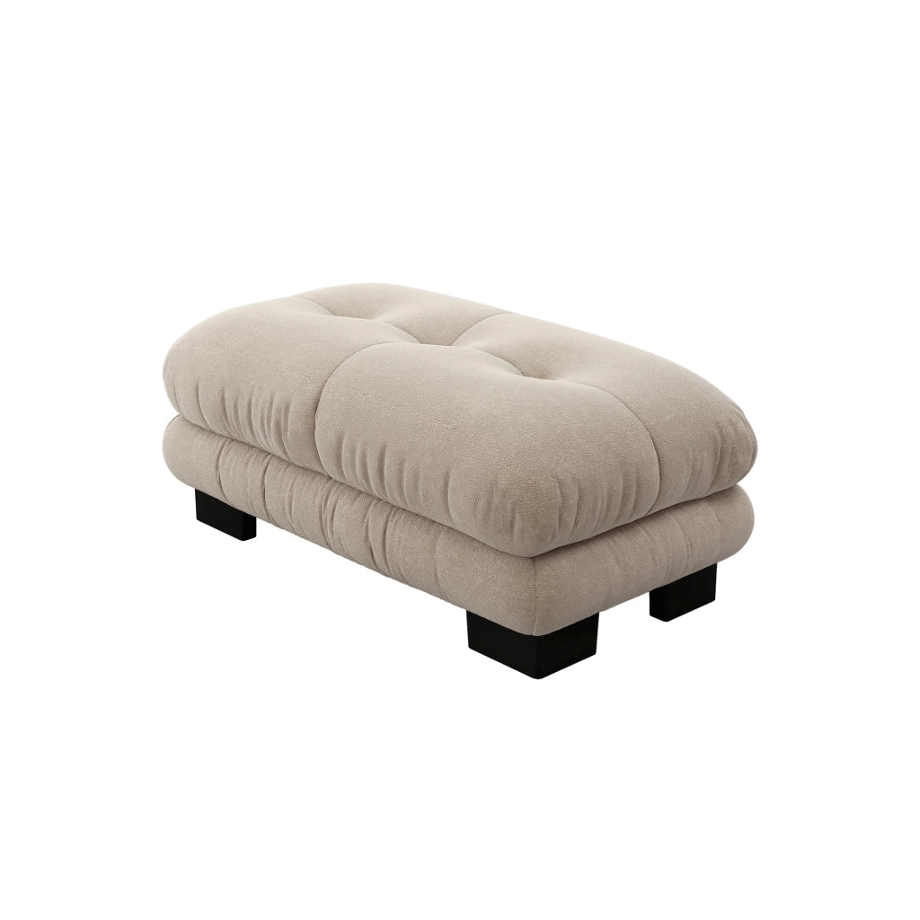 DIVANO in chenille Light Coffee con pouf mobili abbinati
