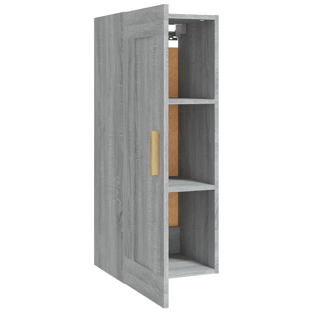 Armadietto a Muro | Mobile a Parete Grigio Sonoma 35x34x90cm in Legno Multistrato