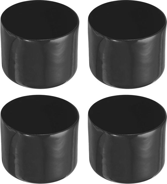 Pacco di 4 estremità di protezione in gomma - Flessibili - per tubi e barre - Nero - 54 mm di diametro interno