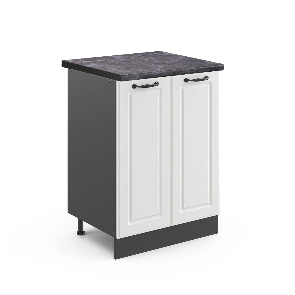 Vicco Mobiletto base cucina Bianco casa di campagna 60 cm , PL Antracite