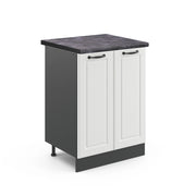 Vicco Mobiletto base cucina Bianco casa di campagna 60 cm , PL Antracite
