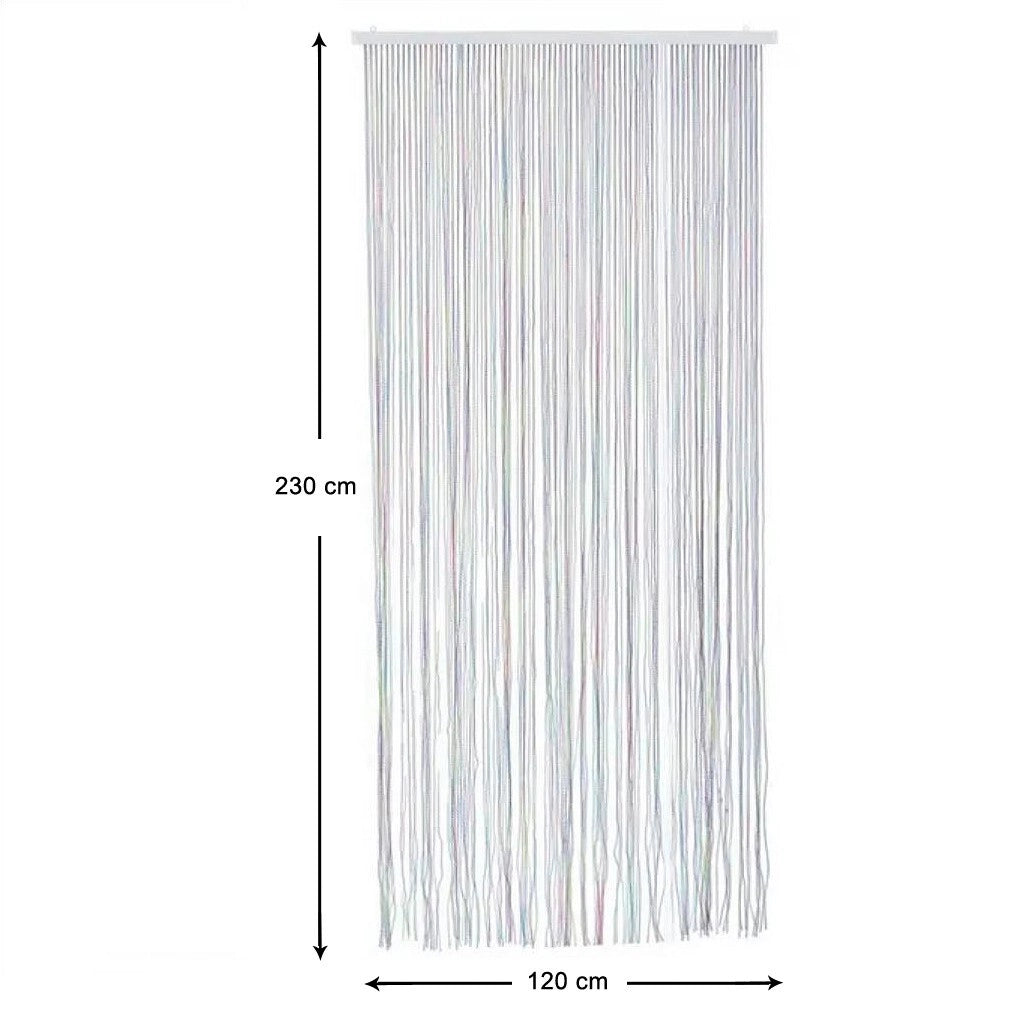 Tenda Antimosche Filo Intrecciato Gomma PVC Moschiera Finestra Porta Ingresso Multicolore - 120x230 Cm