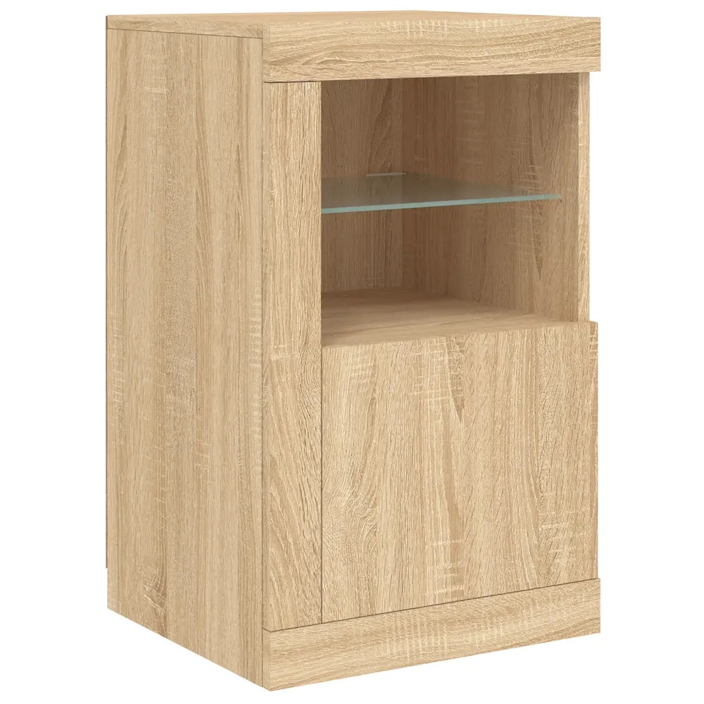 Armadietto con Luci LED Rovere Sonoma in Legno Multistrato 836634