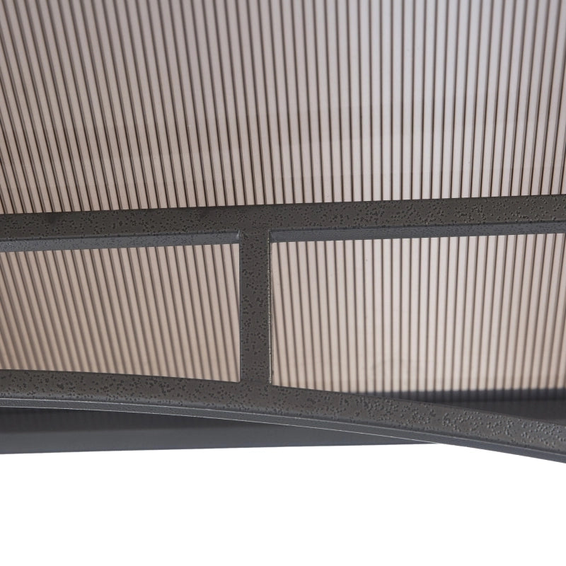 Padiglione Per Barbecue Con Tetto Antifiamma 240 X 150 Cm Acciaio Nero Marrone Con 2 Ripiani Laterali