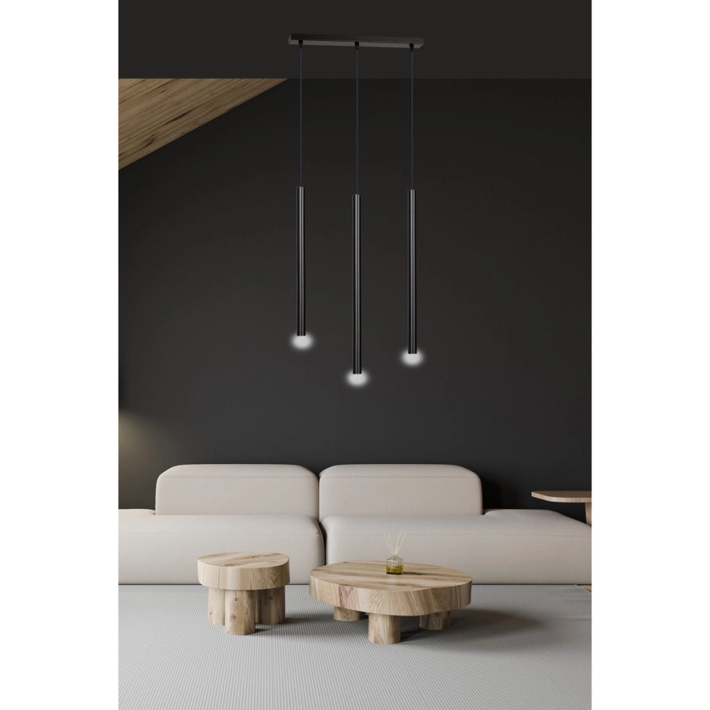 Lampada a sospensione Selter in acciaio nero opaco